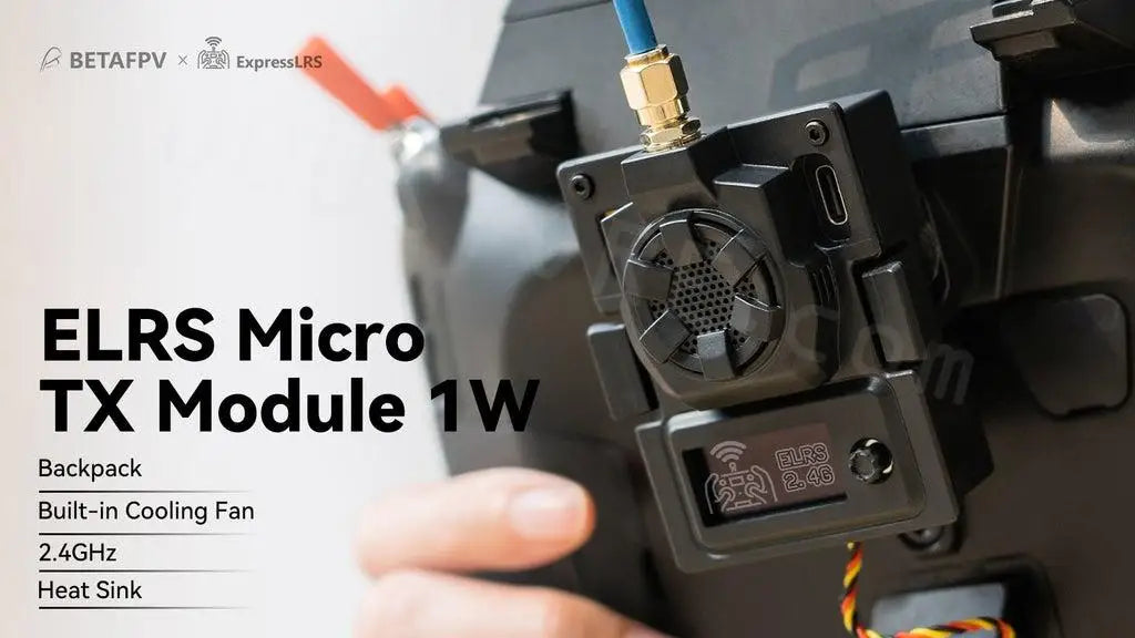 BETAFPV ELRS Micro TX Module - 2.4G 1W Black Version Backpack Built-in Cooling Fan Heat Sink for ELRS 2.4G RX OpenTX Transmitter 8 BETAFPV ELRS Micro TX Module, BETAFPV ExpressLRS ELRS Micro TX Module 1W Backpack Built