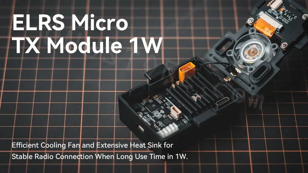 BETAFPV ELRS Micro TX Module - 2.4G 1W Black Version Backpack Built-in Cooling Fan Heat Sink for ELRS 2.4G RX OpenTX Transmitter 9 BETAFPV ELRS Micro TX Module, ELRS Micro TX Module 1W Efficient Cooling Fan and Extens