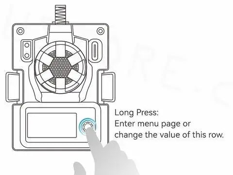 BETAFPV ELRS Micro TX Module - 2.4G 1W Black Version Backpack Built-in Cooling Fan Heat Sink for ELRS 2.4G RX OpenTX Transmitter 16 BETAFPV ELRS Micro TX Module, Long Press: Enter menu page or change the value of this row