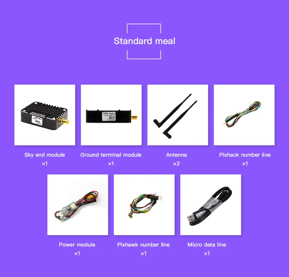 CUAV P9, Standard meal QU Sky end module Ground terminal module Antenna Pixhack number line