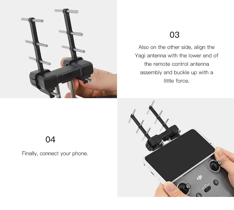 DJI Mavic 3 Yagi Antenna, 04 Finally, connect your phone. and the Yagi antenna is ready to go.