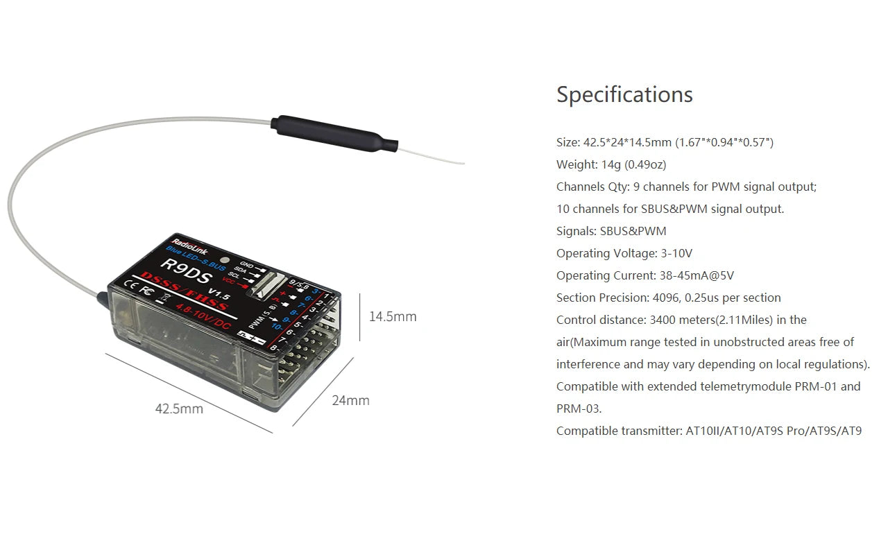 Specifications Size: 42.5*24*14.Smm (1.67"*0.9