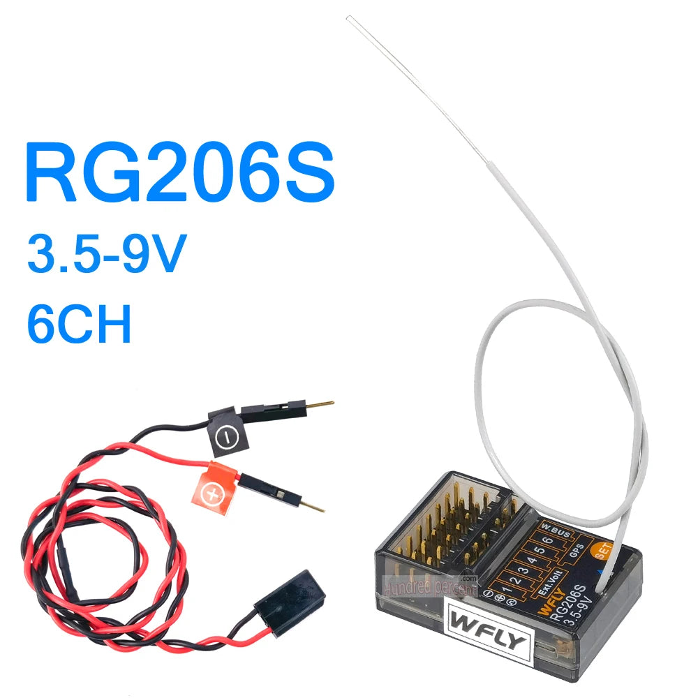 جهاز استقبال WFLY RC RG209S RG206S-صغير RX RC 9CH PWM لجهاز إرسال 6CH X9 RC راديو SG01 وحدة GPS RC قوارب السيارات الدبابات الروبوت 11 RG206S Receiver 1 x voltage inspection wire . RG209S