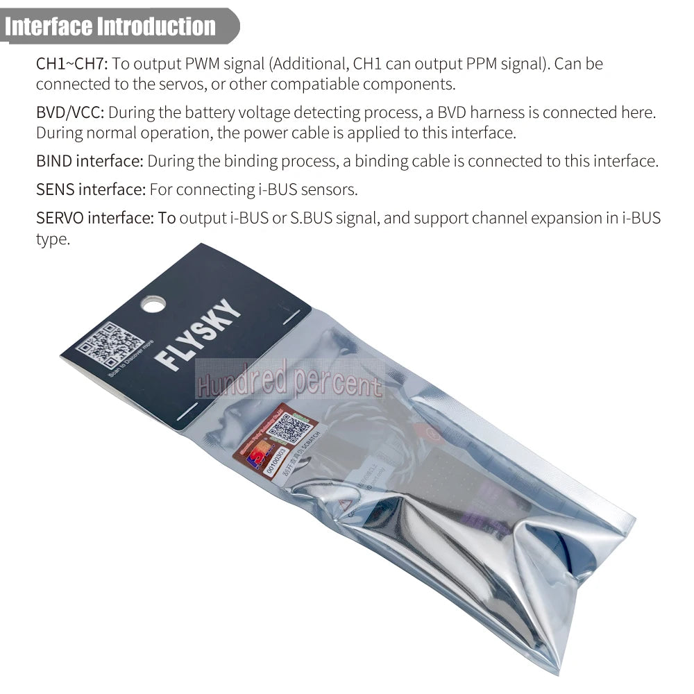 FLYSKY FS-R7V R7V, can be connected to the servos;or other compatiable components .