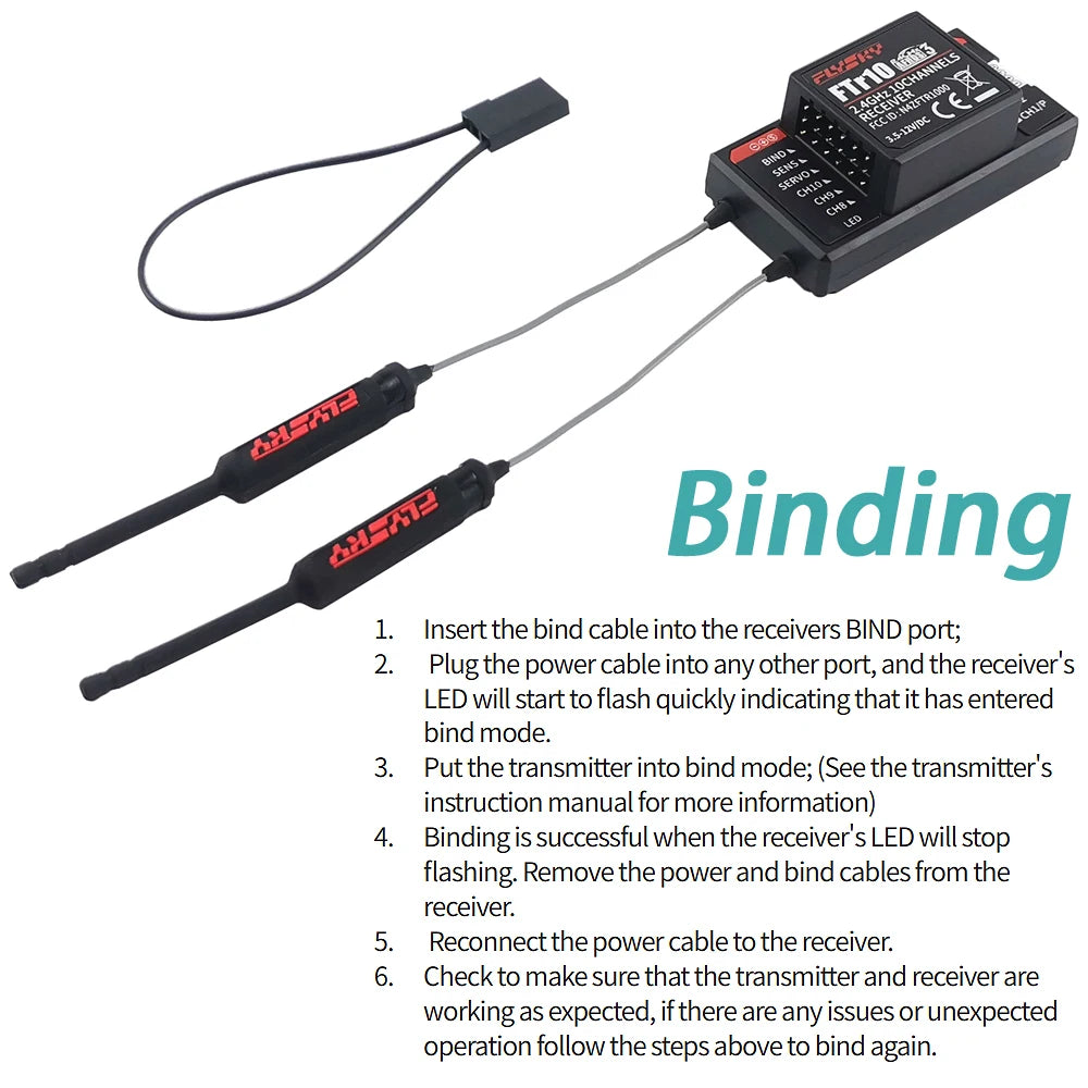 if the transmitter and receiver are workingas expected, follow the steps above to bind