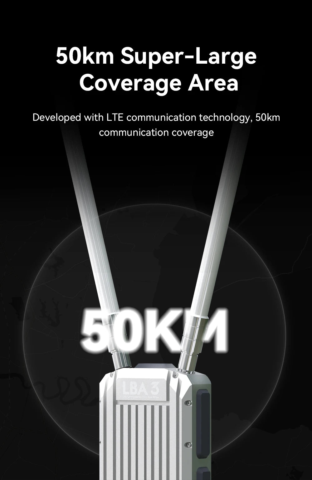 CUAV New Industrial LBA 3 Micro Private Network, 50km Super-Large Coverage Area Developed with LTE communication technology .
