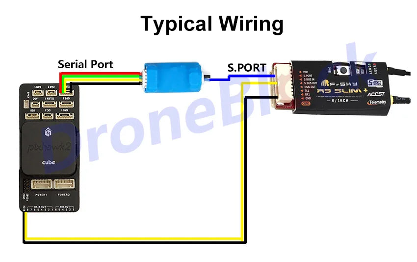 FrSky Yaapu Telemetry, Typical Serial Port S.PORT 4 unt FrsKY 63 75