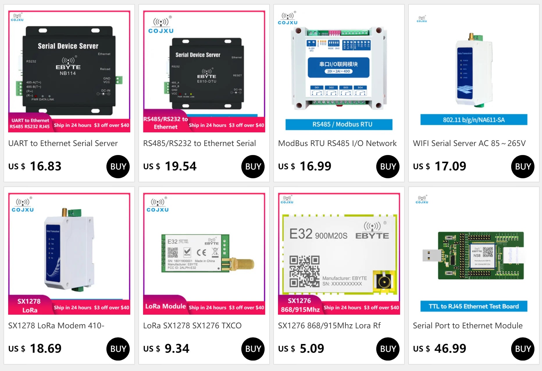 RS485 LoRa Modem Industrial Digital Radio, EBYTE SN: xxxxxxxxxxxXXX