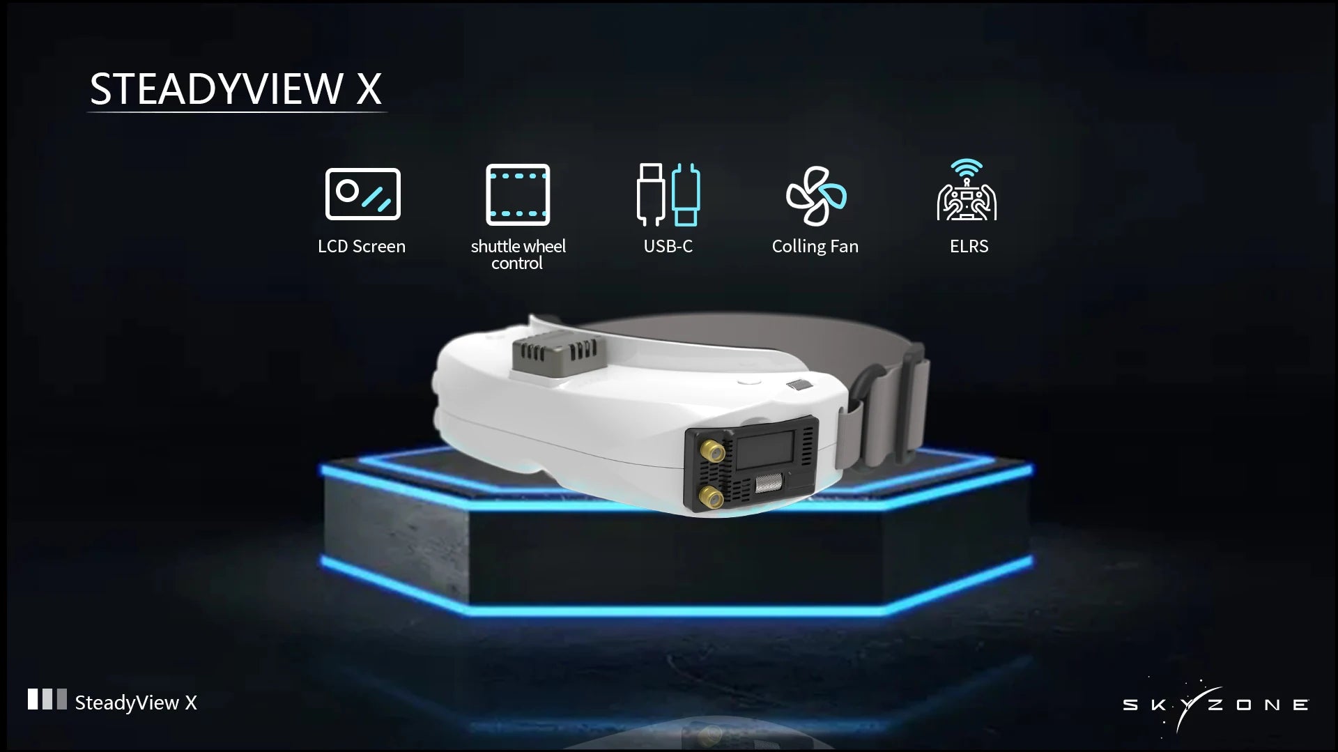 SKYZONE SteadyView X, Shuttle Wheel Control High Sensitivity Receive