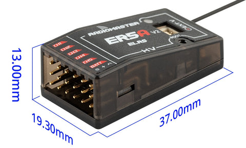 RadioMaster ER5A V2 2.4GHz ELRS PWM Receiver, built-in TCXO (temperature compensated crystal oscillator) ensures