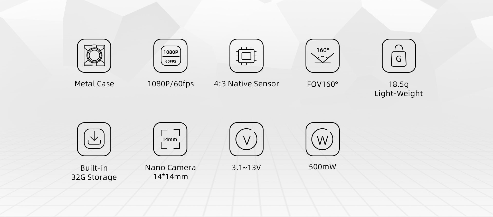 Walksnail Avatar HD Nano Kit V3 - مع كاميرا 60FPS 1080P/720P وتخزين 5.8G VTX 32G لنظام إرسال الفيديو FPV 5 Walksnail Avatar HD Nano Kit V3 Product Features