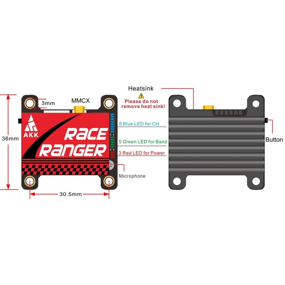 AKK Race Ranger 1.6W 5.8G VTX, AKK Race Ranger 1.6W 5.