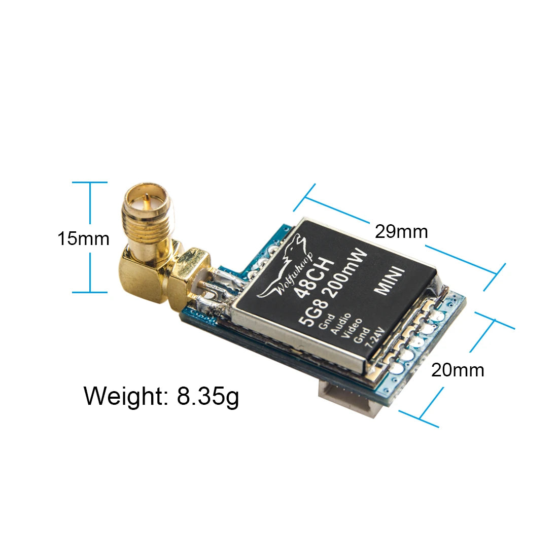 AKK 5823S VTX, akk is a FPV transmitter for airplanes .
