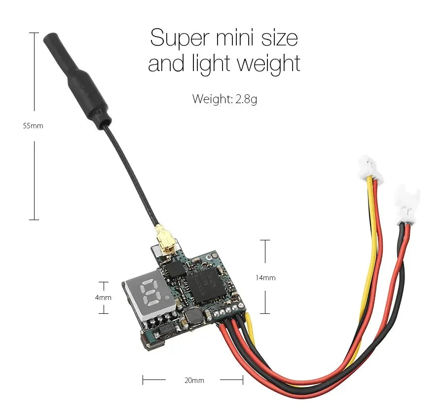 AKK Eachine A10 VTX, Super mini size and light weight Weight: 2.89 5Smm 14mm 4mm ZO