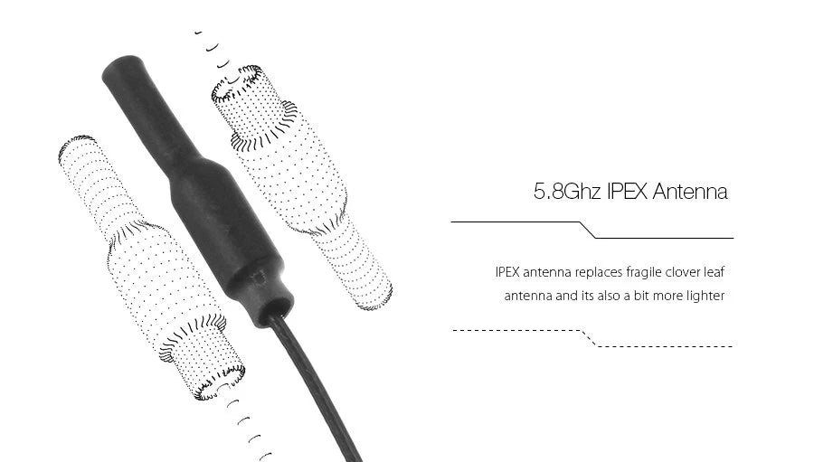 AKK Eachine A10 VTX, 5.8Ghz IPEX Antenna replaces fragile clover leaf antenna