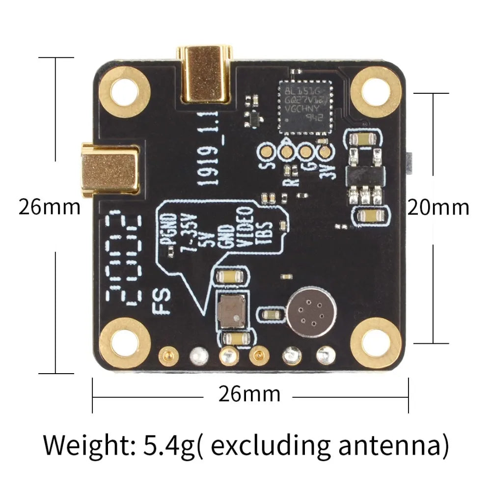 AKK K1919 New Era Dual Antenna VTX, VGCHNY 942 2 26mm 20mm 636222 8 26mm Weight: