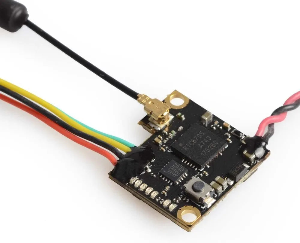 AKK NANo3/X5 VTX, product features: 25mW and 200mW switchable One button frequency and power setup OS