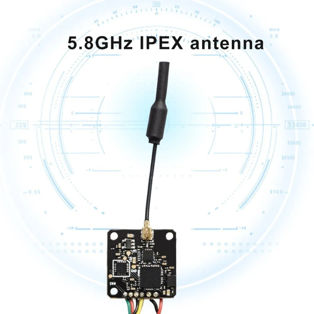 AKK NANo3/X5 VTX, product features: 25mW and 200mW switchable One button frequency and power setup OS