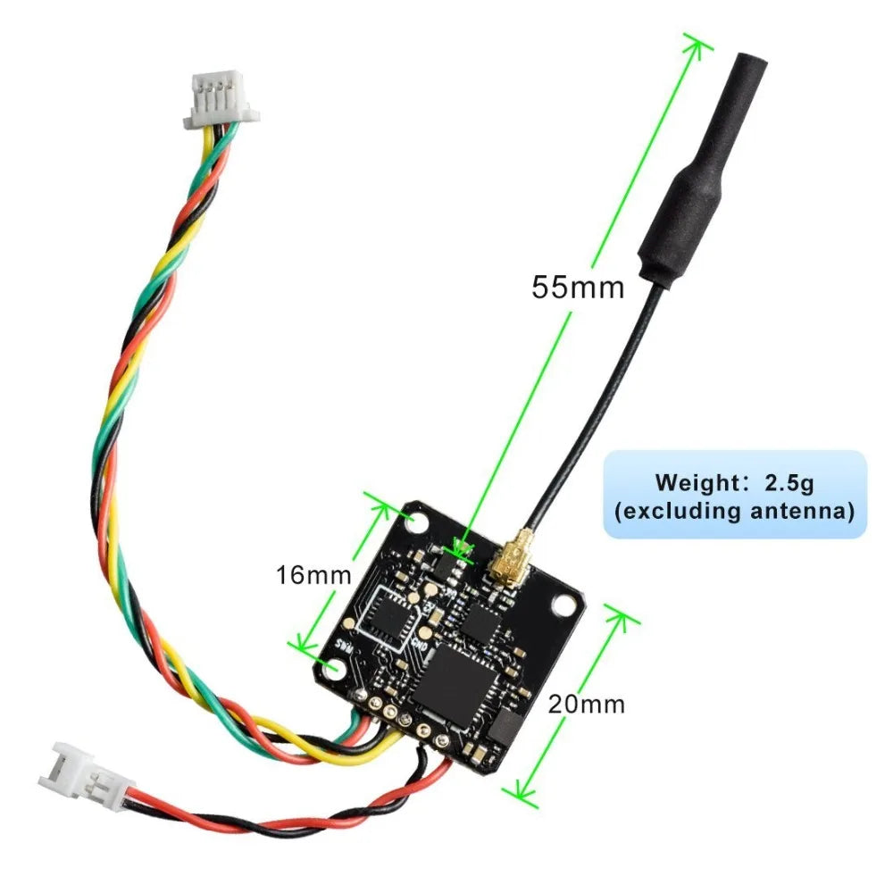 AKK NANo3/X5 VTX, 55mm Weight: 2.5g (excluding antenna) 16mm 20