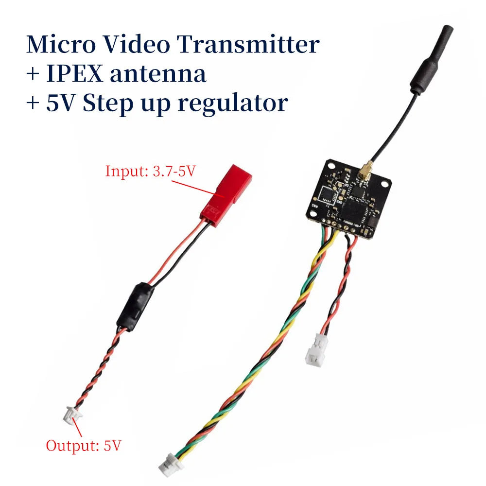 AKK NANo3/X5 VTX, Micro Video Transmitter IPEX antenna + SV Step up regulator Input: 