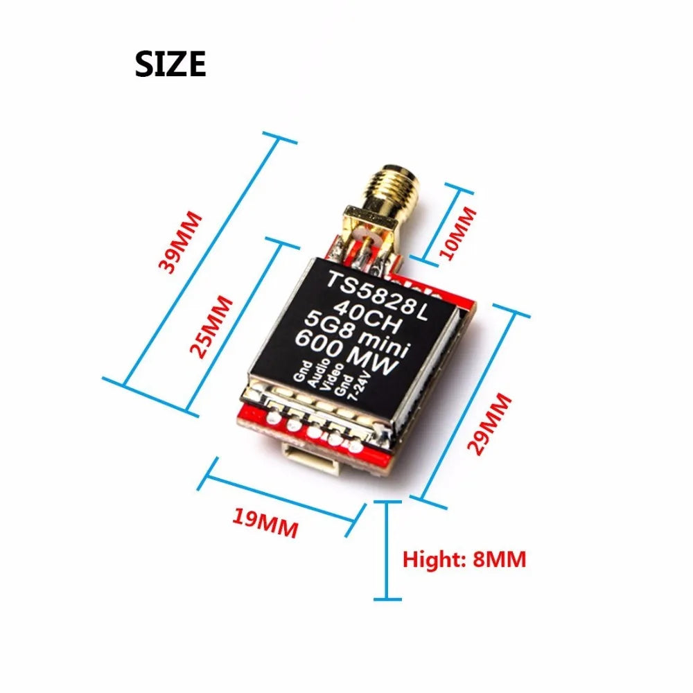 AKK TS5823L/TS5828L VTX, TS5828 Transmitter 1 x Antenna 3 x Connect Cable