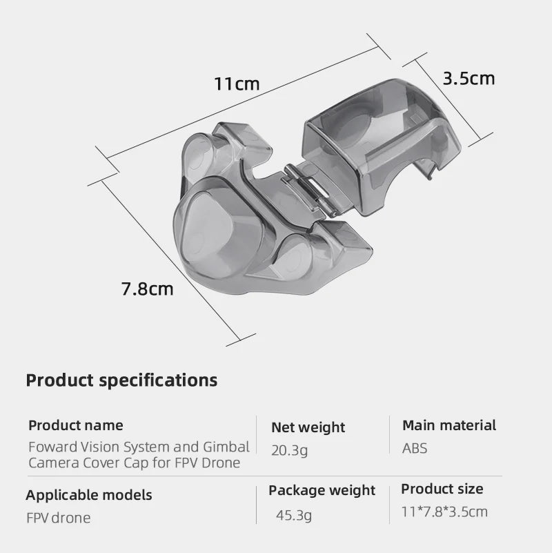 Lens Cap for DJI FPV Combo, Tcm 3.Scm 7.8cm Product name Net weight Main material Foward