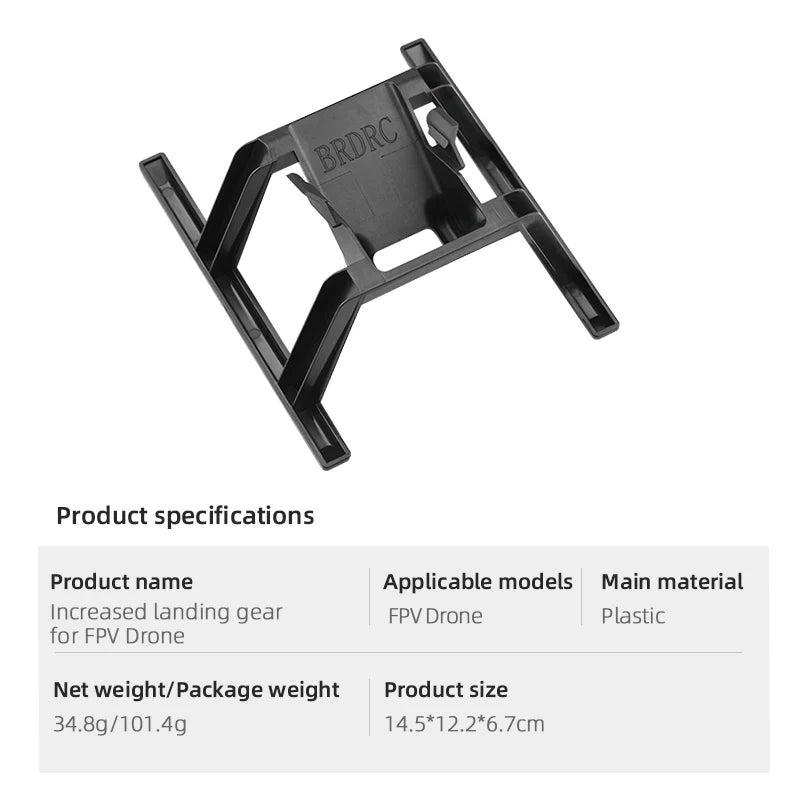 Quick Release Landing Gear, Product name Applicable models Main material Increased landing gear FPV Drone Plastic for
