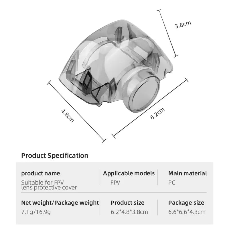 Quick-Release Lens Cap For DJI FPV Combo Drone, 6.2*4.8*3.8cm 6.6*6.6*4.3cm 8cm