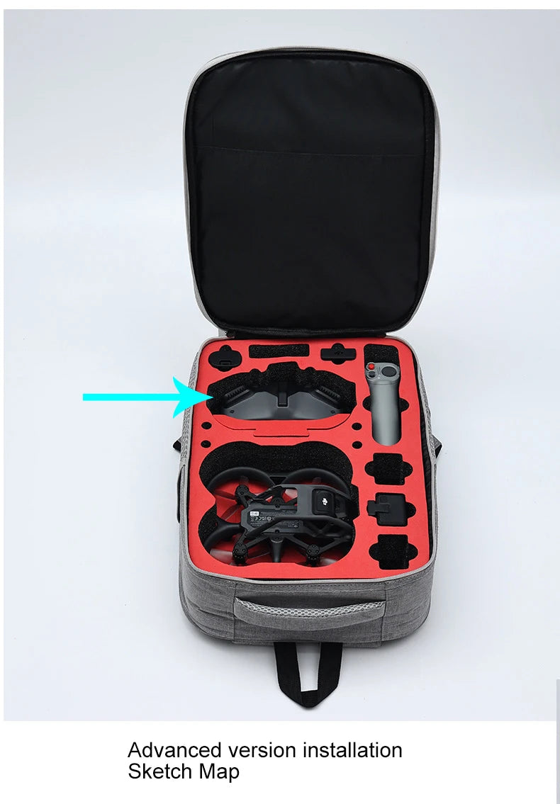 حقيبة ظهر DJI Avata - حقيبة تخزين نظارات الطيران لحقيبة تخزين التحكم عن بعد DJI Avata 26 For DJI Avata Backpack, Advanced Sketch Map installation