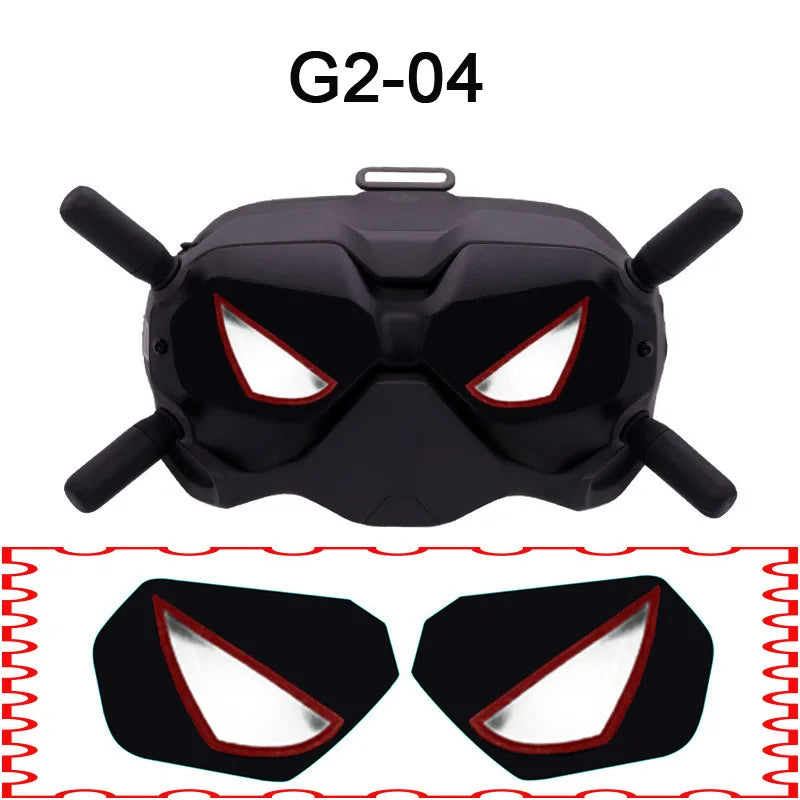 PVC Big Eyes Skin Stickers for DJI Goggles V2, Skin Stickers for DJI Goggles V2 APP Supported languages :