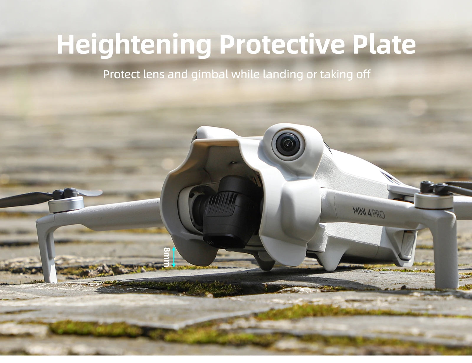 مجموعة الملحقات لـ DJI Mini 4 Pro - غطاء عدسة معدات الهبوط، غطاء حماية المروحة، حامل قفص مرشح RC 2، حقيبة غطاء من السيليكون لوحدة التحكم 6 Accessories Kit for DJI Mini 4 Pro, Heightening Protective Plate Protect lens and gimbal while landing or taking off 4