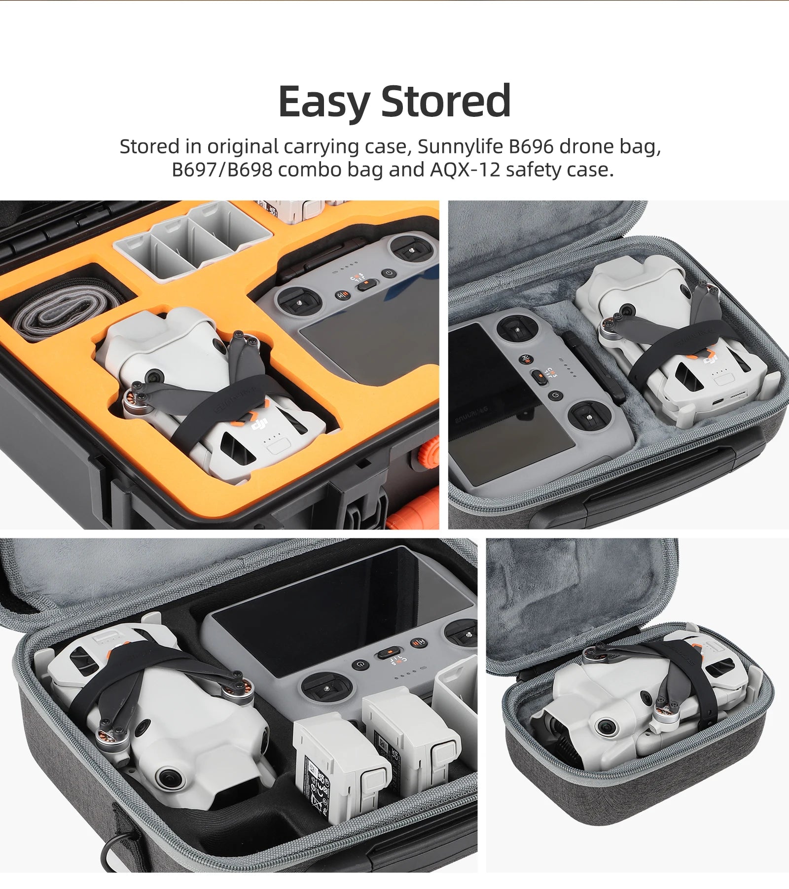 مجموعة الملحقات لـ DJI Mini 4 Pro - غطاء عدسة معدات الهبوط، غطاء حماية المروحة، حامل قفص مرشح RC 2، حقيبة غطاء من السيليكون لوحدة التحكم 7 Accessories Kit for DJI Mini 4 Pro, Easy Stored Stored in original carrying case, bag Kafttuaie