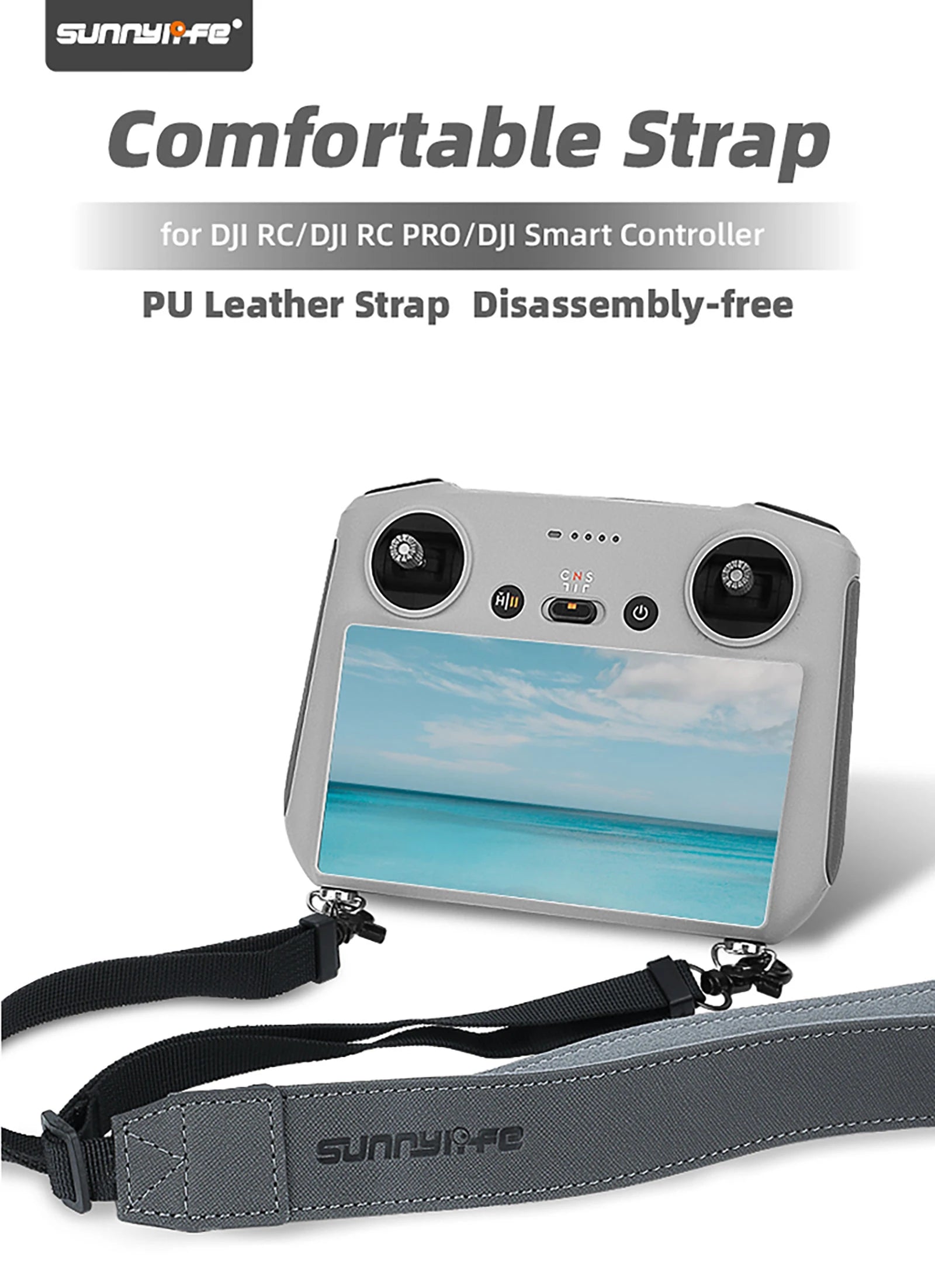 حبل قصير لوحدة التحكم الذكية DJI RC/RC 2/RC Pro/Smart - حزام رقبة قابل للتعديل لـ Mini 3 Pro/Air 2/Air 2S/Mavic 3 Pro/Air 3/Mini 4 Pro 16 Lanyard For DJI RC/RC 2/RC Pro/Smart Controller, PU Leather Strap for DJI RCI/DJI RC PRO/D