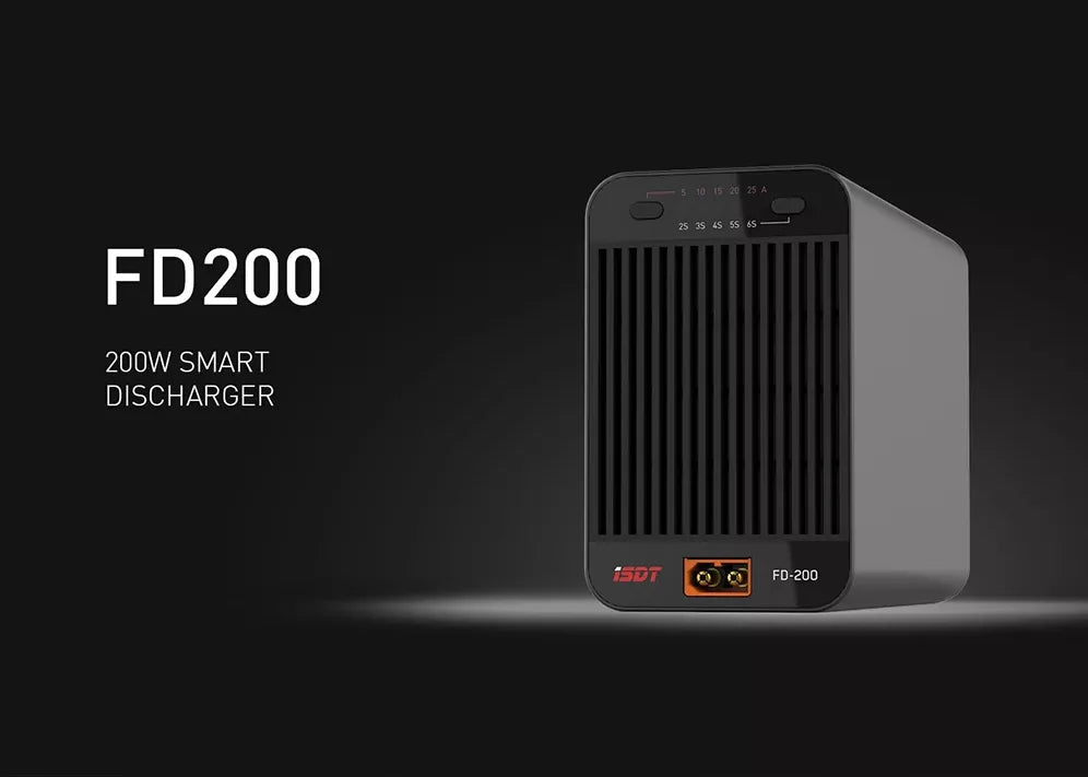 ISDT FD-200 جهاز تفريغ للتحكم الذكي - 200 وات 25 أمبير للتحكم في التطبيقات اللاسلكية سعة تفريغ 2-8S بطارية ليبو لتفريغ شاحن الطائرة بدون طيار 7 ISDT FD-200 Smart Control Discharger, FD2OO 200W SMART DISCHARGER 1557 FD-