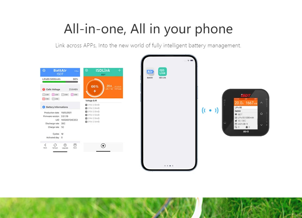 ISDT Air8  Charger, AIl-in-one; All in your phone; Into the new world of fully