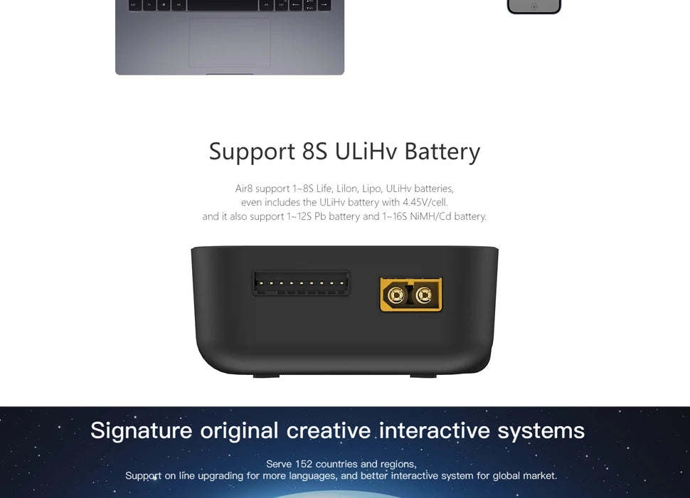 ISDT Air8  Charger, Support 8S ULiHv Battery Air8 support 18S Life, Li