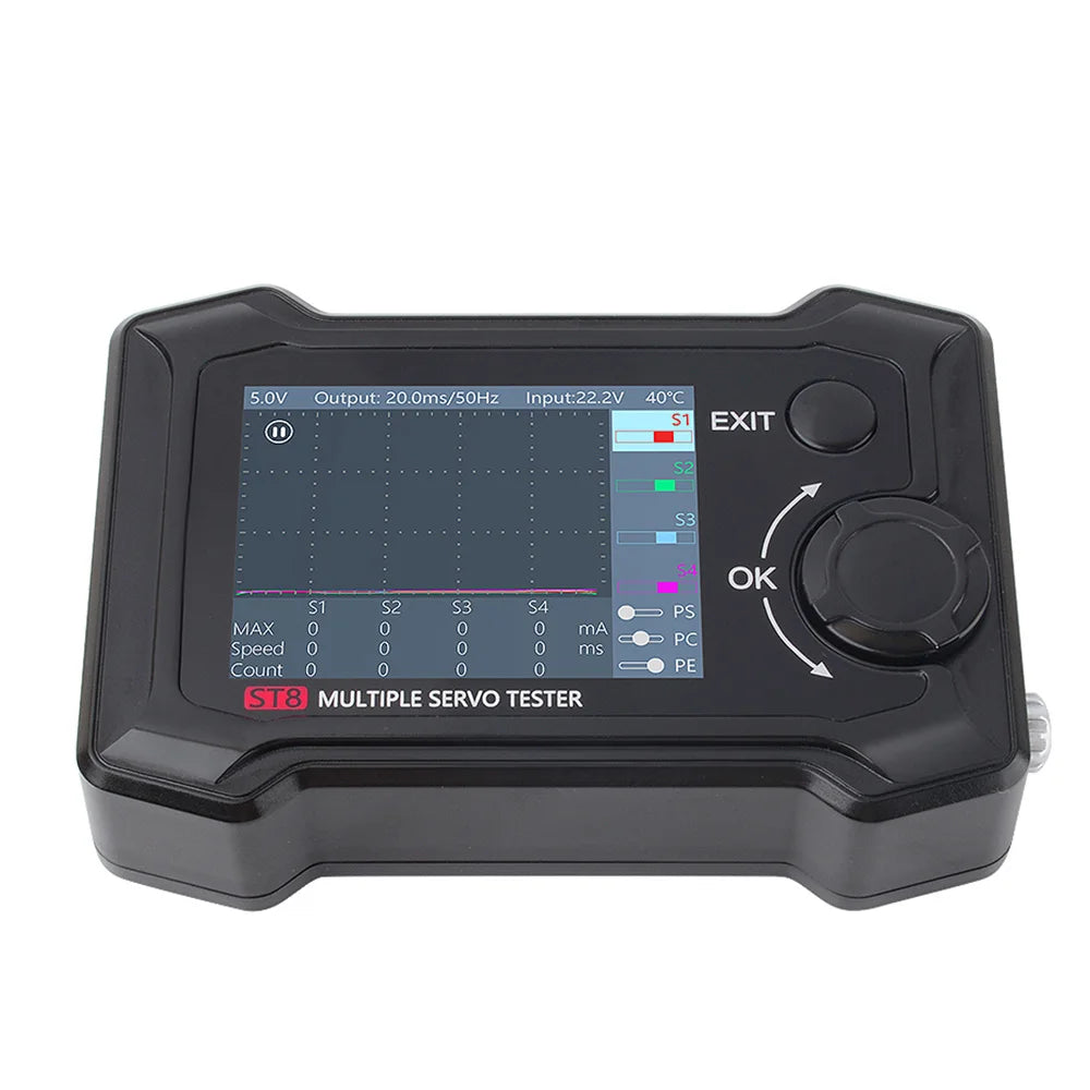 ToolkitRC ST8 - 8CH 100W 2A 7-28V PWM/PPM/SBUS جهاز اختبار سرعة بطانة الخطوة المؤازرة مع 4 طرق إشارة برنامج مستقلة لطائرة هليكوبتر بدون طيار 7 ToolkitRC ST8 - 8CH
