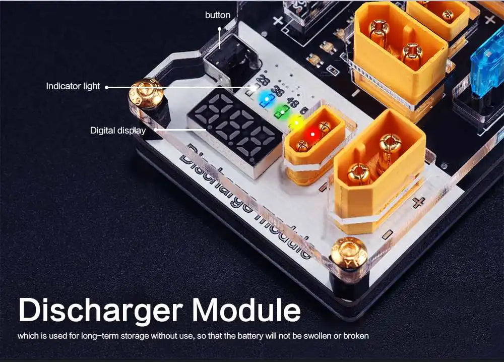 HGLRC Thor PRO LIPO Battery Balance Charger Board, button Indicator light Digital display 4 8 Discharger Module which is used for long-