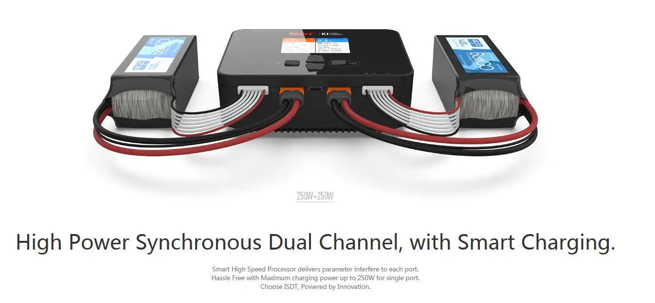 ISDT K1 Charger, Smart High Speed Processor delivers parameter interfere to each port: Hassle Free with Maximum charging