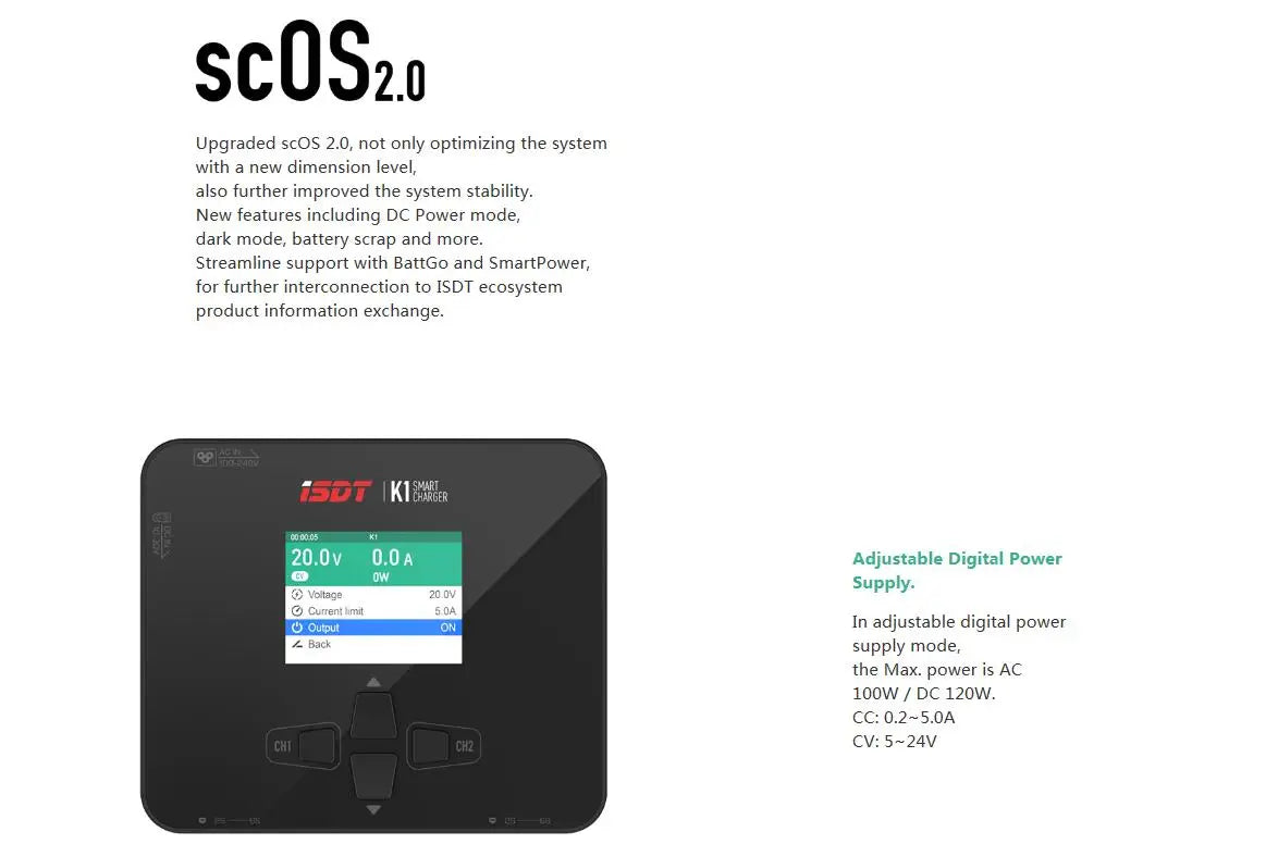 ISDT K1 Charger, scOS2_ Upgraded the system with new dimension level; also further improved the