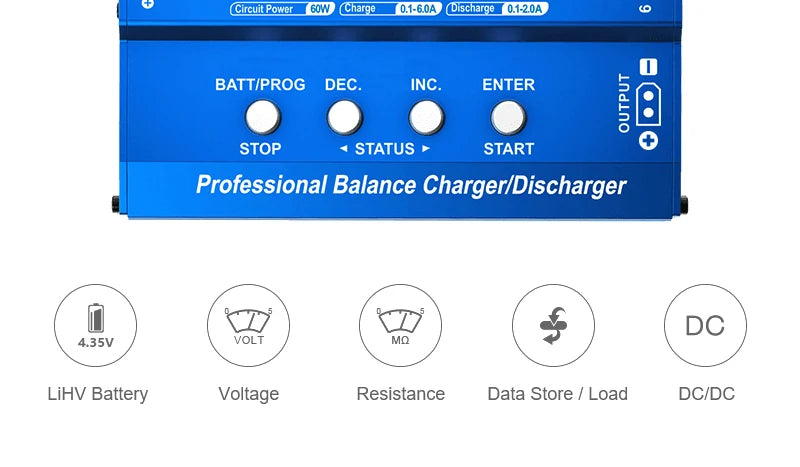 Skyrc iMax B6 V2 Charger, BATTIPROG DEC. INC. ENTER 3 STOP STATUS ST