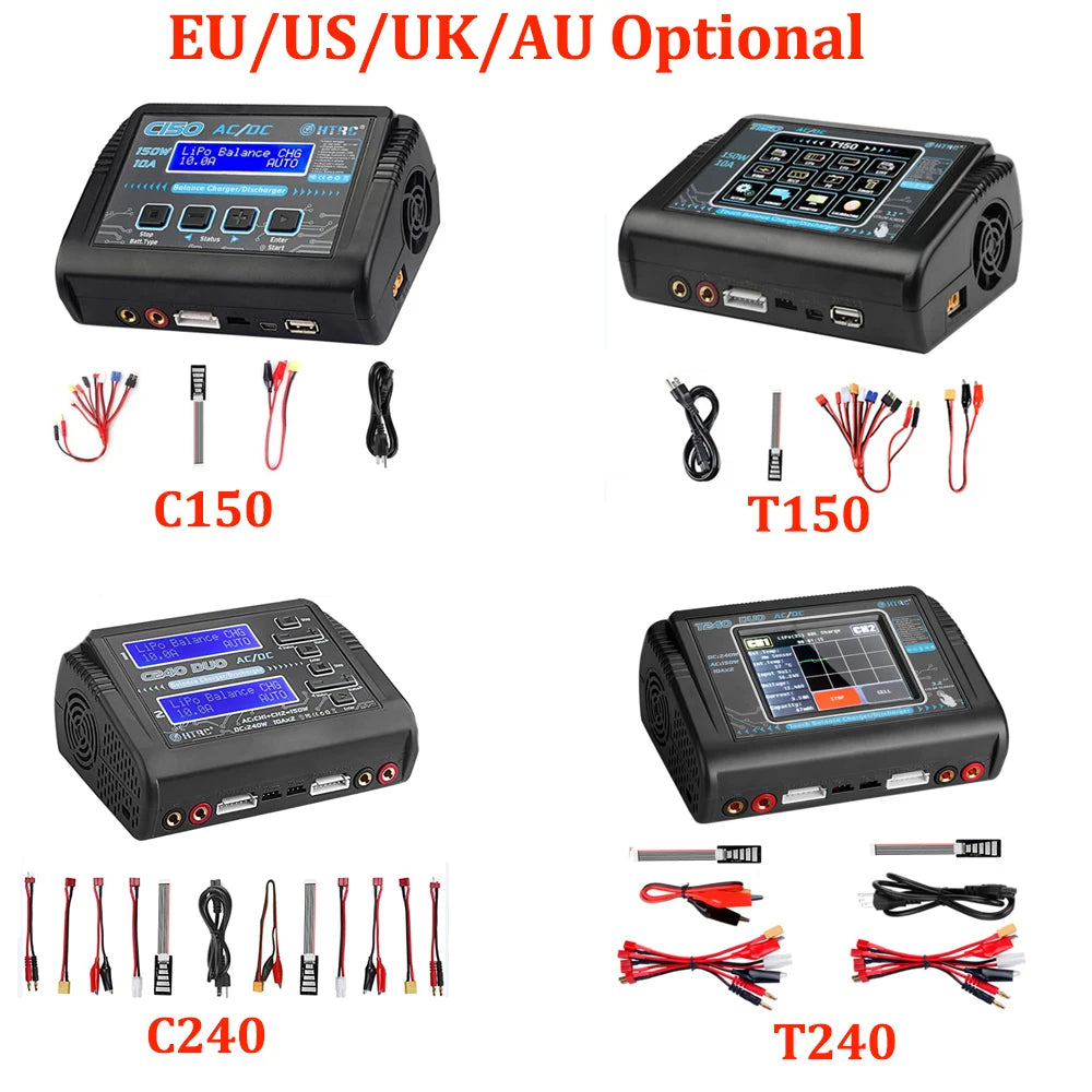 HTRC T240 Duo Lipo Charger, EU/US/UK/AU Optional 45 ALOG Outac TSa H