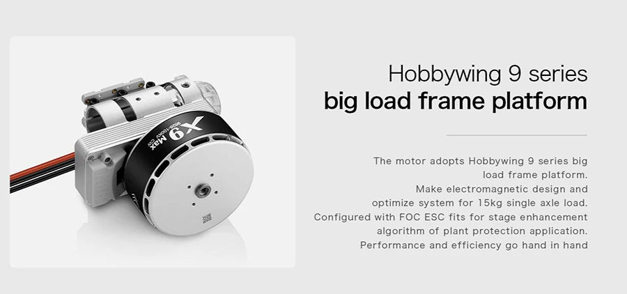 Hobbywing X9 MAX Power system - 9626 100KV motor D45mm 15kg for 20L 25L Multirotor Agriculture Spraying Drone 37 Hobbywing X9 MAX Power system - 9626 100KV motor, Hobbywing X9 MAX Power system, motor adopts Hobbywing 9 series big load frame platform: make electromagnetic design and optimize system for