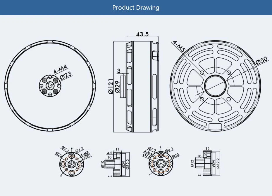 محرك T-MOTOR MN1018 KV72 بدون فرش - أقصى قوة دفع 30 كجم رفع ثقيل من جميع الجوانب، يمكن أن يطير بدون خوف مناسب للطائرات بدون طيار الزراعية 7 T-MOTOR MN1018 KV72 Brushless Motor SPECIFICATION
