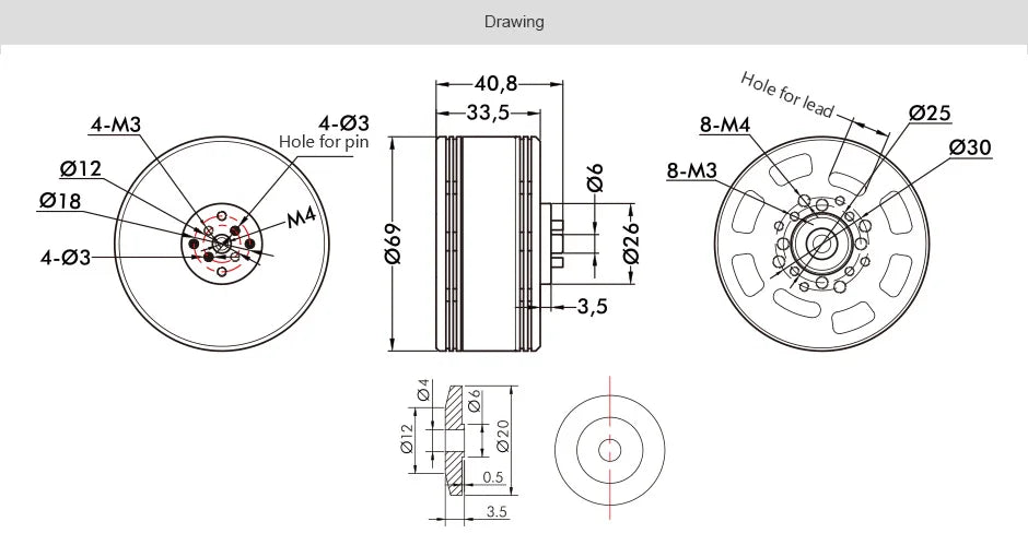 T-MOTOR Fational P60 KV170 KV340 Brushless Motor 