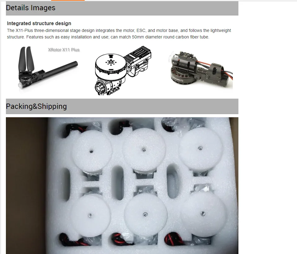 محرك Hobbywing XRotor X11 PLUS - قوة 14S لحماية النباتات أقصى سحب 37 كجم مع مروحة 4314 لطائرة الرش الزراعية بدون طيار 24 Hobbywing XRotor X11 PLUS Motor, X11-Plus stage design integrates the motor; ESC, and motor base,