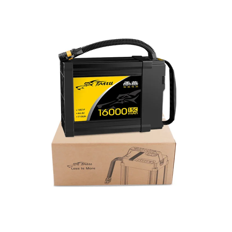 TATTU 16000mAh 44.4V 12S بطارية ليبو انفجار 25C حمولة كبيرة متعددة الدوار FPV الزراعية بدون طيار ستة الدوار Octorotor بطارية بدون طيار تستخدم في الزراعة 12 TATTU 16000mAh 44.4V