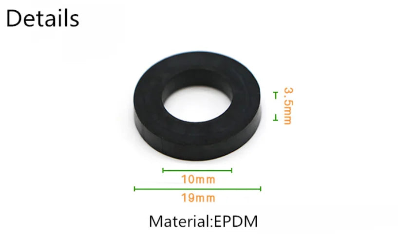 غسالات مطاطية لغلق الفوهة - 50 قطعة من سدادات EPDM، حشية مسطحة، حلقة دائرية، ملحقات مطاطية لحماية النباتات بدون طيار بدون طيار 6 Nozzle, Details @ 0 8 10mm 19mm Material:EP