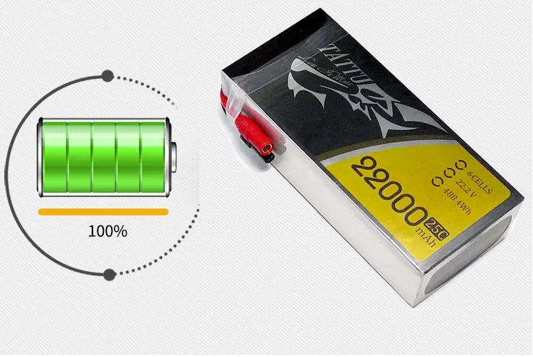 TATTU 22000mAh Battery For Agricultural Drone - 22.2V 6S