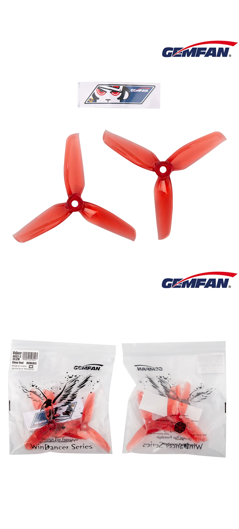8/12Pairs Gemfan WinDancer 4032-Blade Propeller - PC 4inch CW/CCW FPV Propers for RC FPV 4quot؛ سباق الطائرة بدون طيار كوادكوبتر الأصلي 56